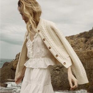 DOEN MERCINA CARDIGAN -- IVORY SOFT THICK LUXURIOUS